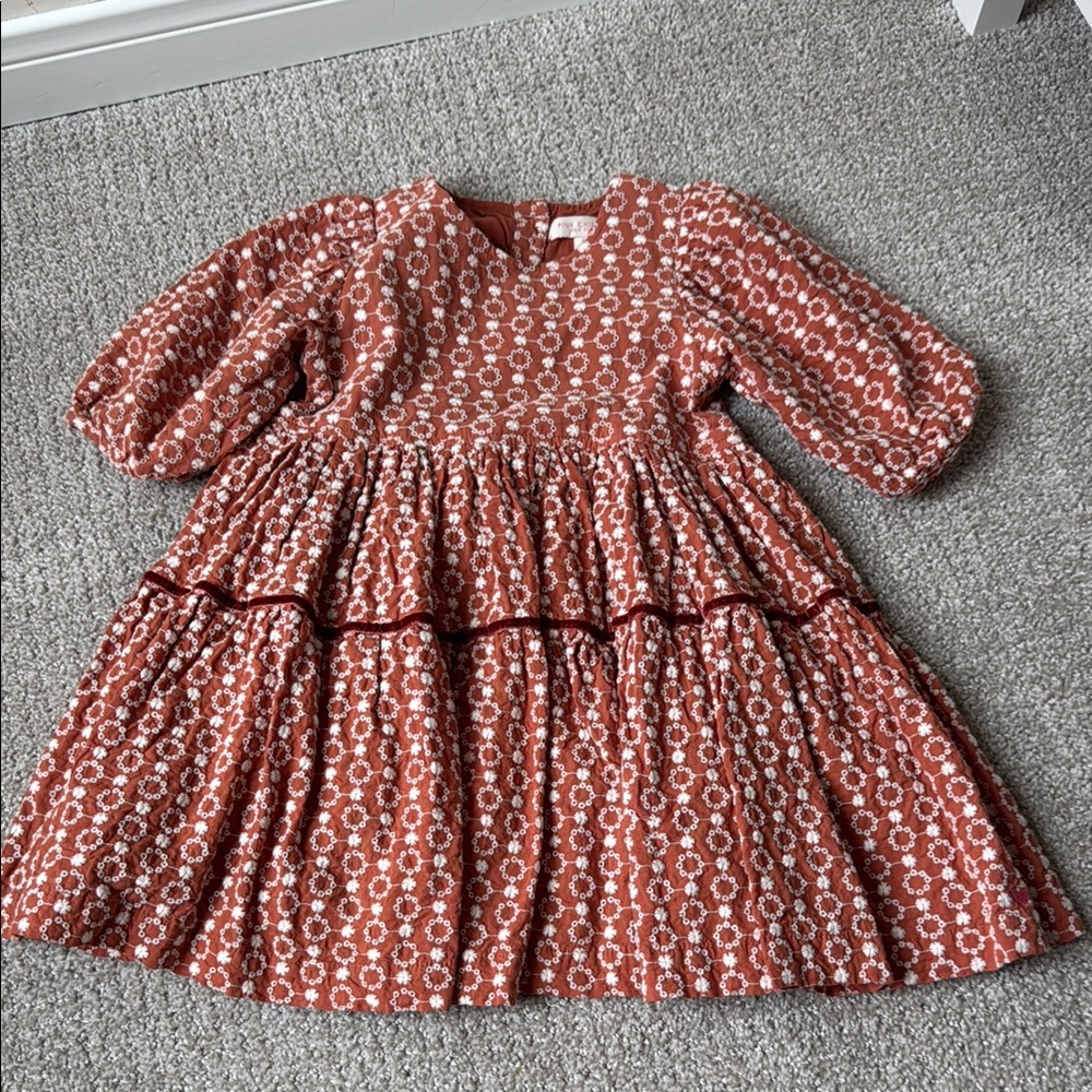 Pink Chicken Embroidered Dress